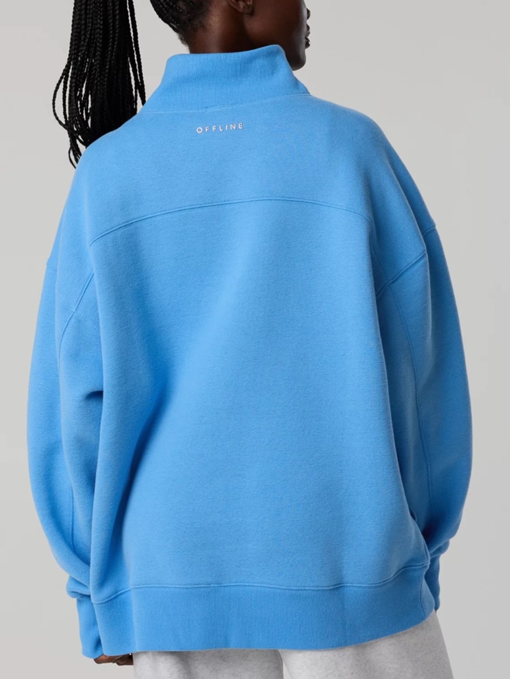 Aerie Offline Cloud Fleece Oversized Mockneck Sweatshirt - Blue - Size XL - NWT - Picture 4 of 6